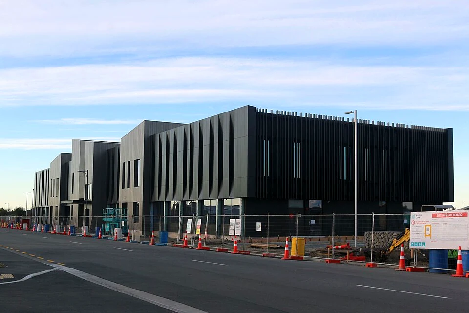 New commercial development under construction on the edge of a New Zealand suburb